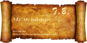 Tóth Baldvin névjegykártya
